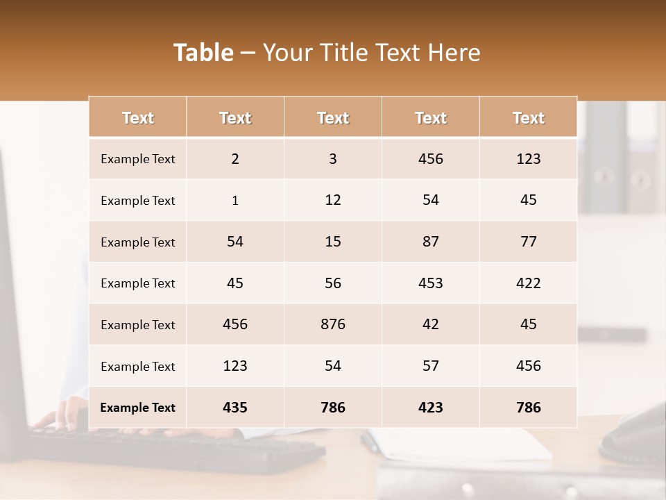 A Woman Sitting At A Desk In Front Of A Computer PowerPoint Template