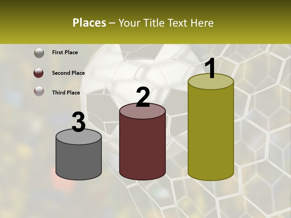 A Soccer Ball Is In The Goal Net PowerPoint Template