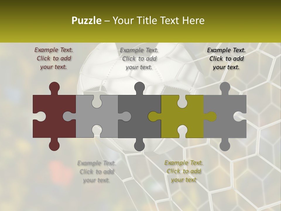 A Soccer Ball Is In The Goal Net PowerPoint Template