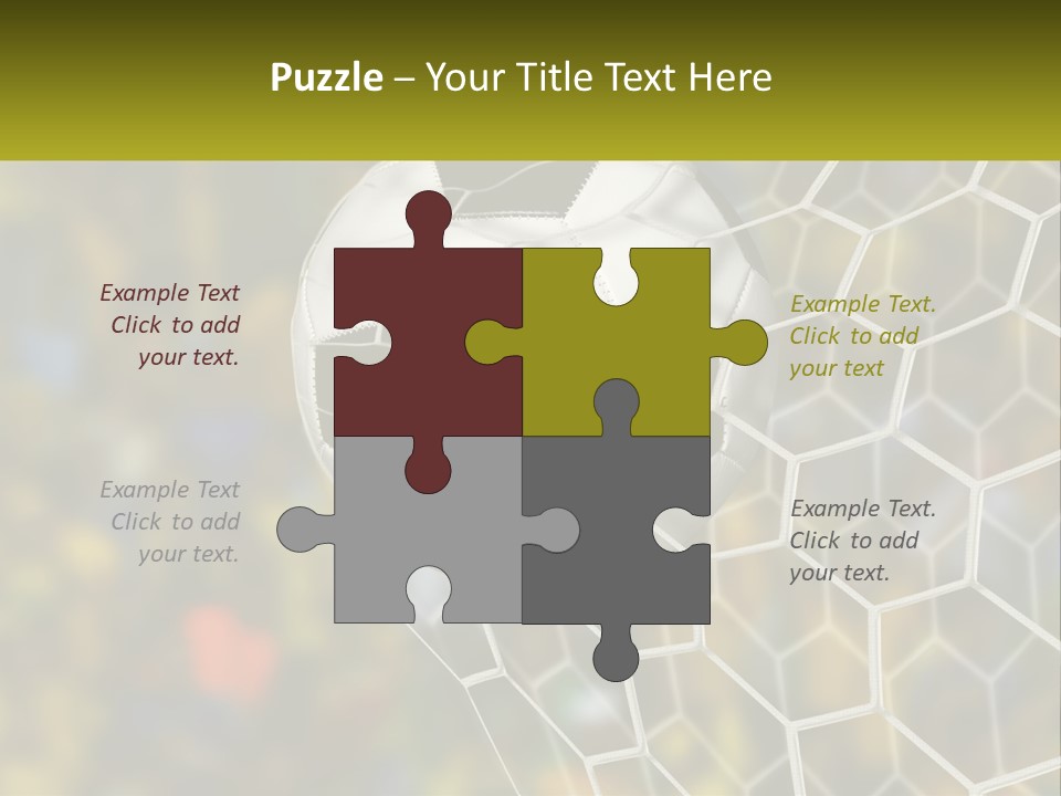 A Soccer Ball Is In The Goal Net PowerPoint Template