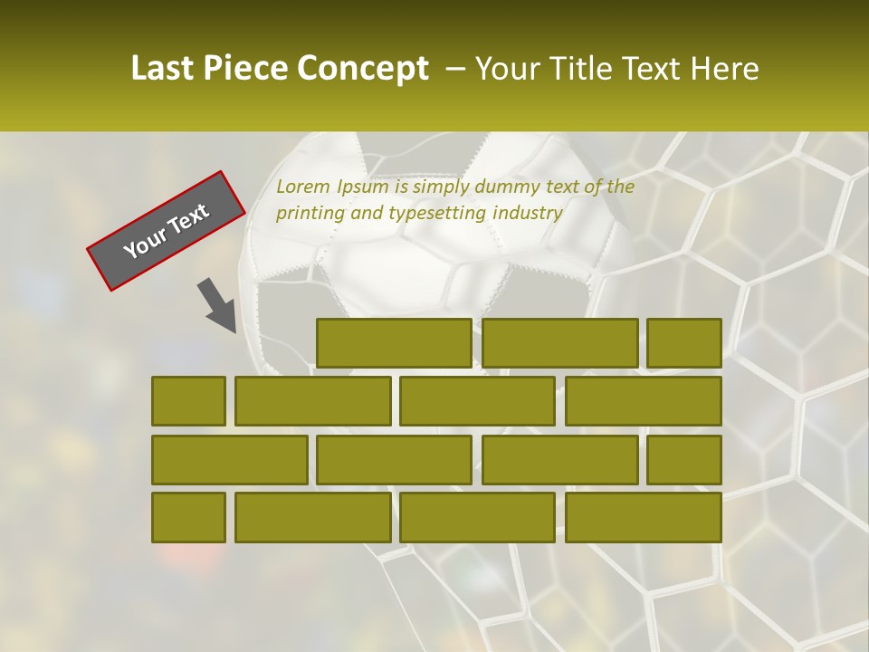 A Soccer Ball Is In The Goal Net PowerPoint Template