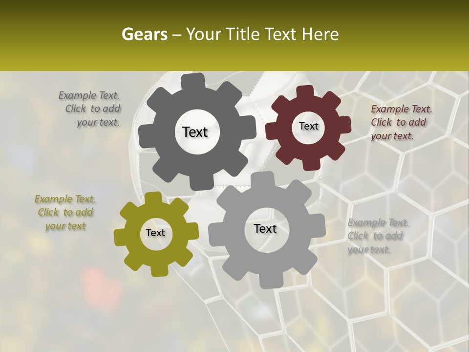 A Soccer Ball Is In The Goal Net PowerPoint Template