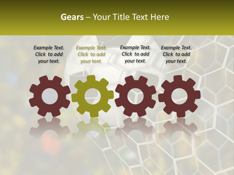 A Soccer Ball Is In The Goal Net PowerPoint Template