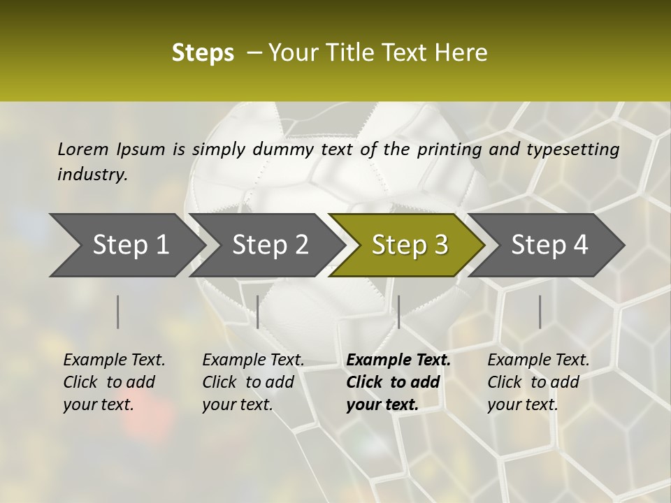 A Soccer Ball Is In The Goal Net PowerPoint Template