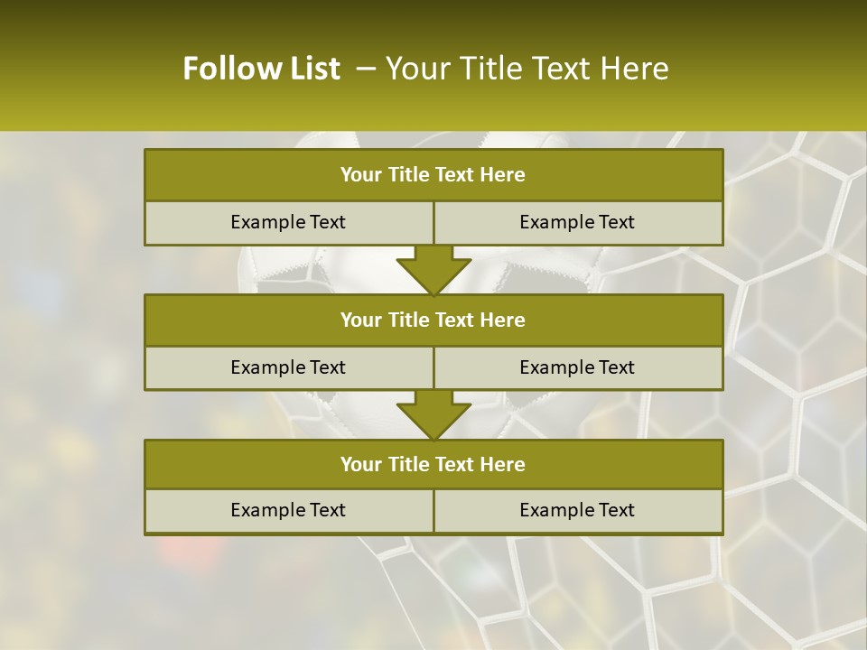 A Soccer Ball Is In The Goal Net PowerPoint Template
