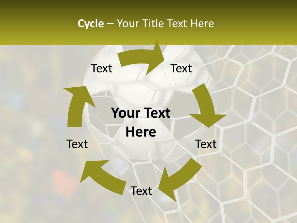 A Soccer Ball Is In The Goal Net PowerPoint Template