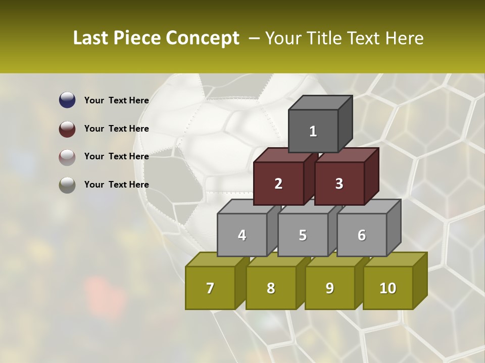 A Soccer Ball Is In The Goal Net PowerPoint Template