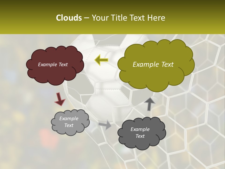 A Soccer Ball Is In The Goal Net PowerPoint Template