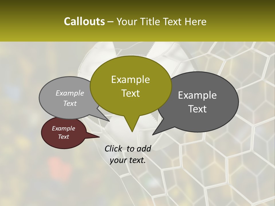 A Soccer Ball Is In The Goal Net PowerPoint Template
