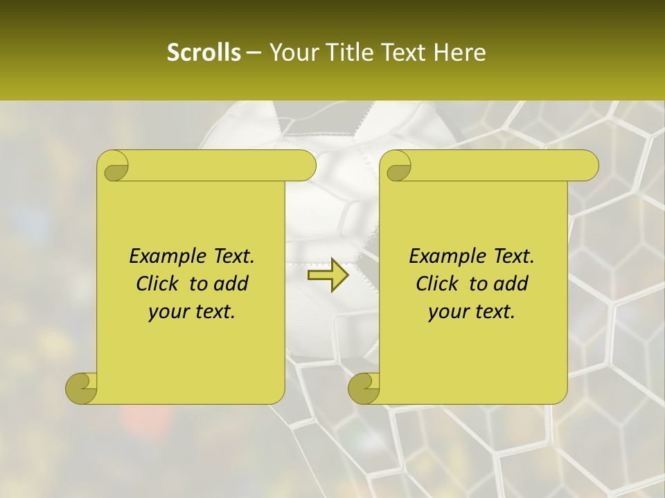 A Soccer Ball Is In The Goal Net PowerPoint Template