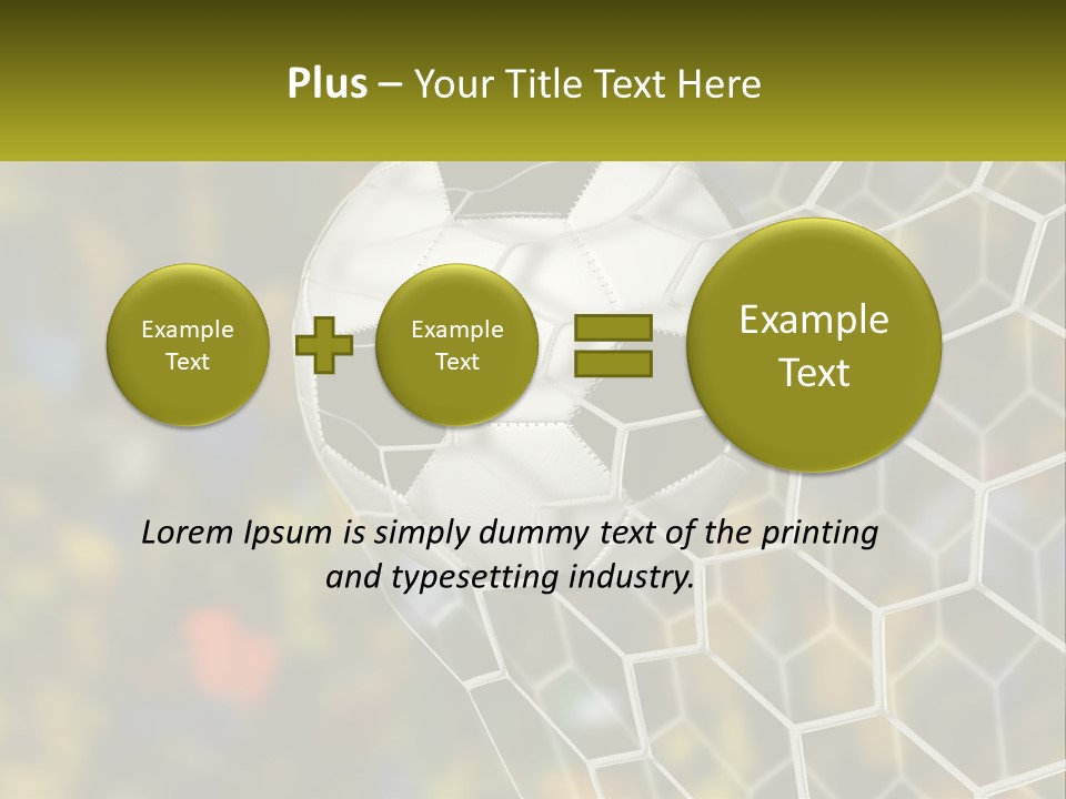 A Soccer Ball Is In The Goal Net PowerPoint Template