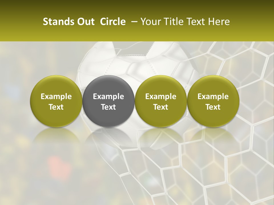 A Soccer Ball Is In The Goal Net PowerPoint Template