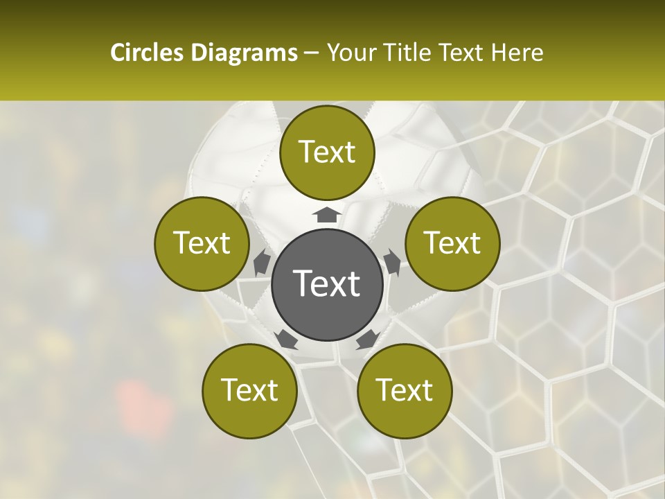 A Soccer Ball Is In The Goal Net PowerPoint Template