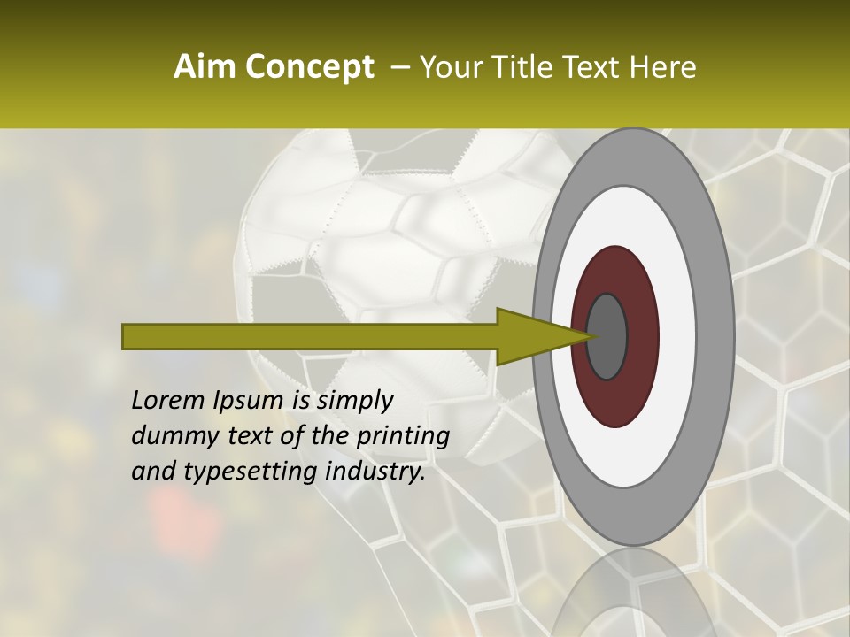 A Soccer Ball Is In The Goal Net PowerPoint Template