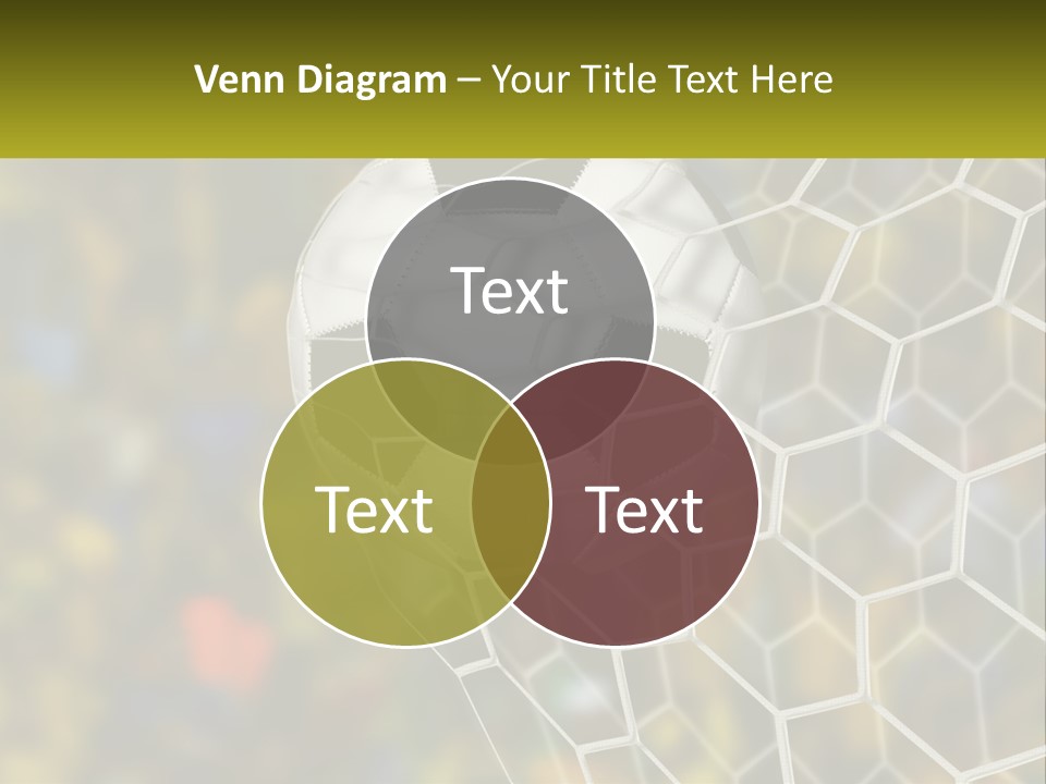A Soccer Ball Is In The Goal Net PowerPoint Template
