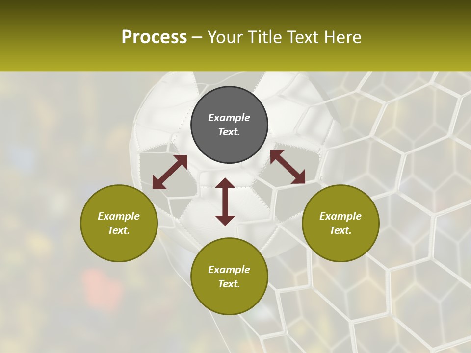 A Soccer Ball Is In The Goal Net PowerPoint Template