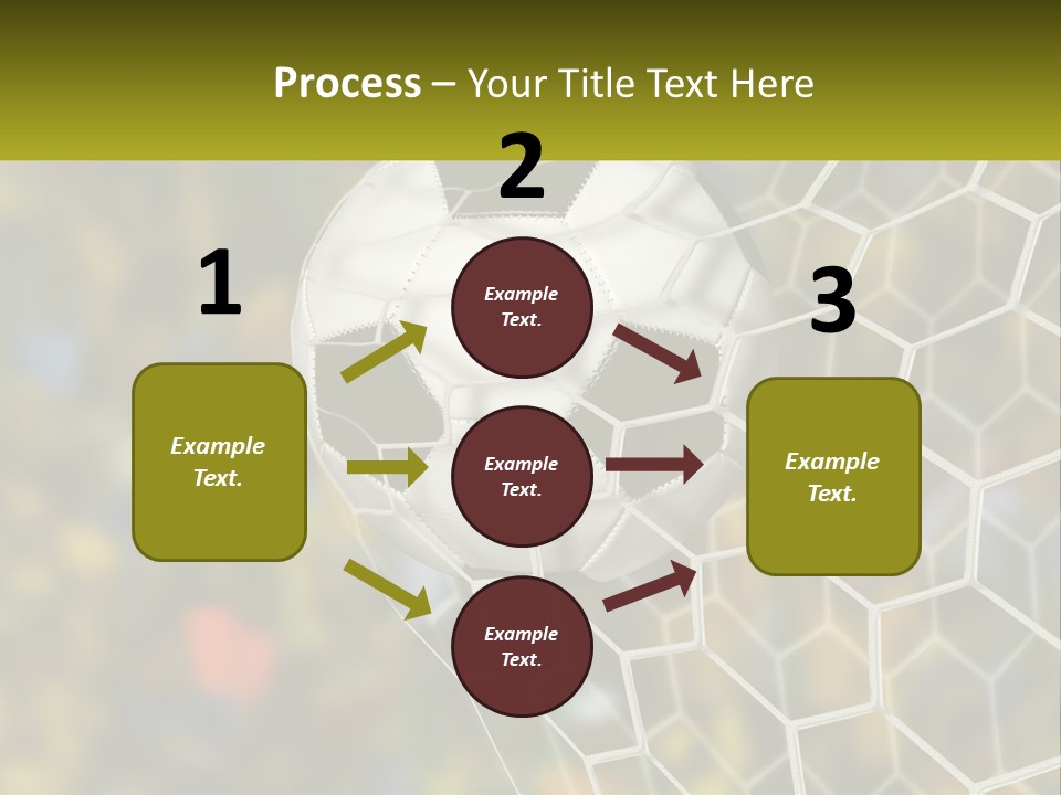 A Soccer Ball Is In The Goal Net PowerPoint Template