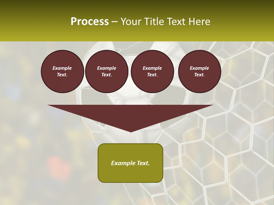 A Soccer Ball Is In The Goal Net PowerPoint Template