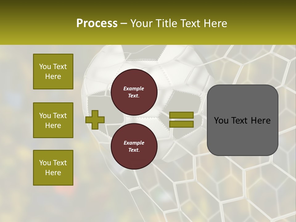 A Soccer Ball Is In The Goal Net PowerPoint Template