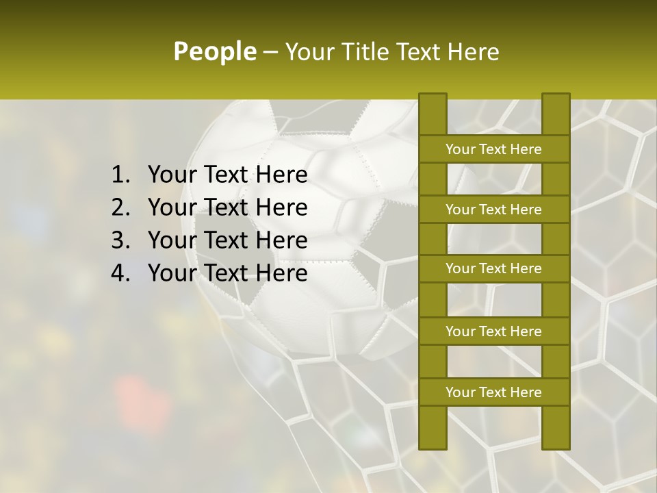 A Soccer Ball Is In The Goal Net PowerPoint Template