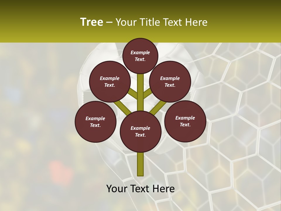 A Soccer Ball Is In The Goal Net PowerPoint Template