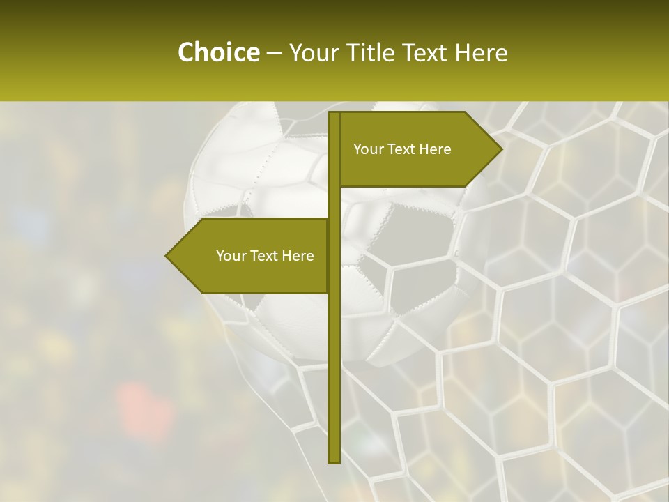 A Soccer Ball Is In The Goal Net PowerPoint Template