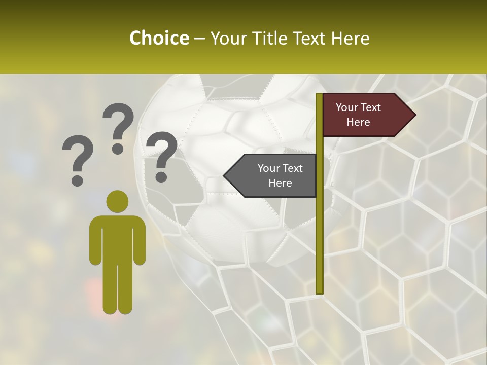 A Soccer Ball Is In The Goal Net PowerPoint Template