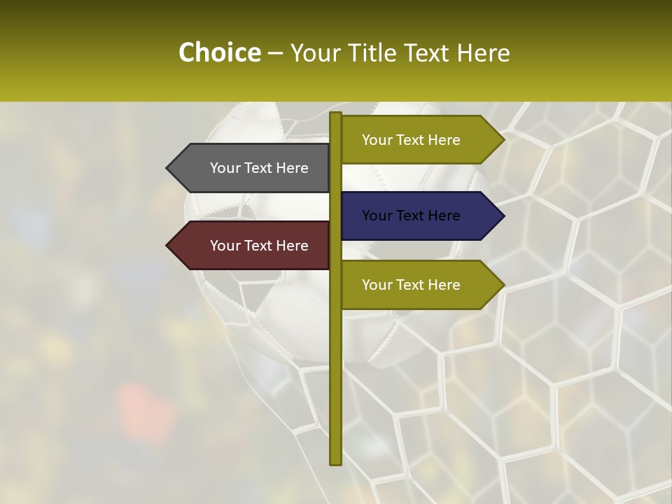 A Soccer Ball Is In The Goal Net PowerPoint Template