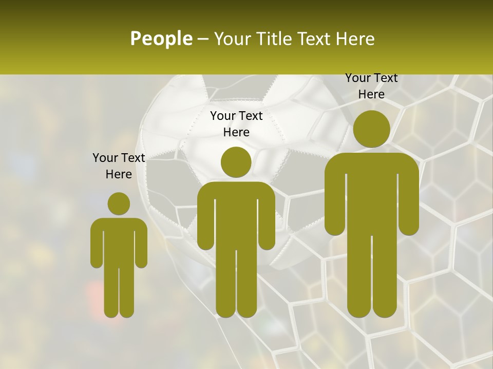 A Soccer Ball Is In The Goal Net PowerPoint Template