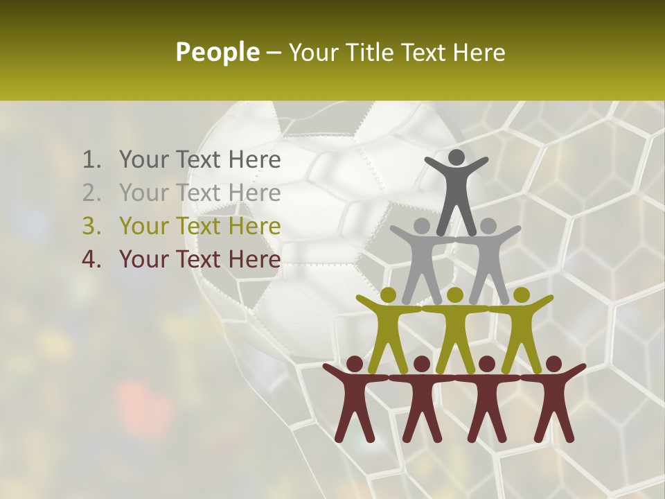 A Soccer Ball Is In The Goal Net PowerPoint Template