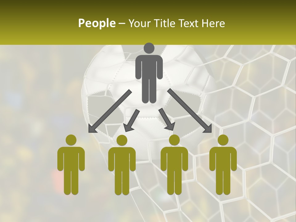 A Soccer Ball Is In The Goal Net PowerPoint Template