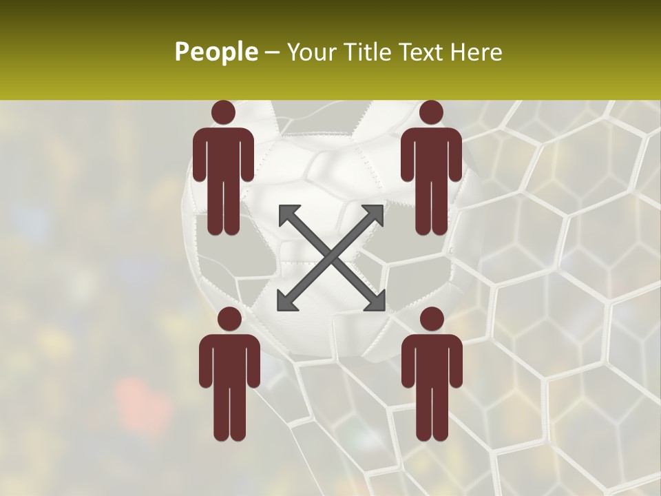 A Soccer Ball Is In The Goal Net PowerPoint Template