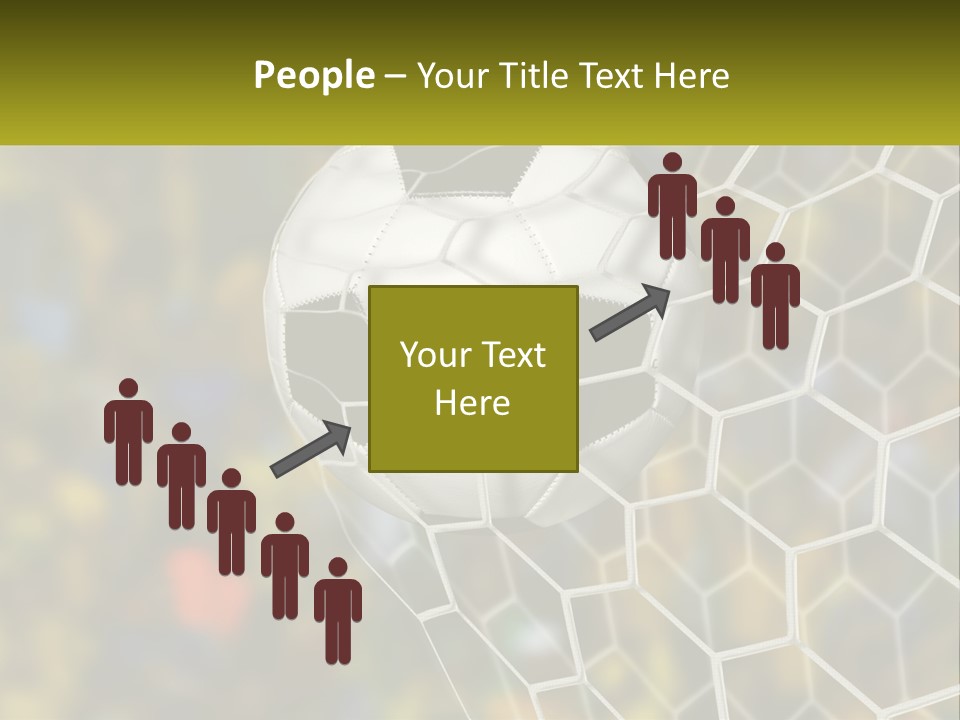 A Soccer Ball Is In The Goal Net PowerPoint Template