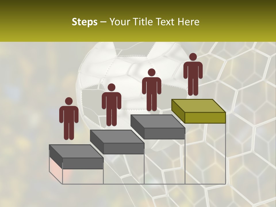 A Soccer Ball Is In The Goal Net PowerPoint Template