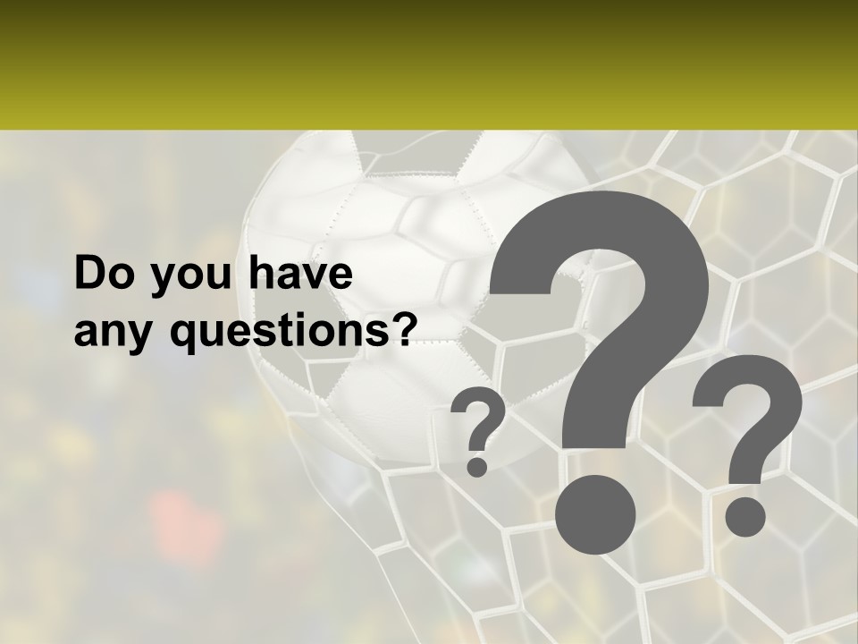 A Soccer Ball Is In The Goal Net PowerPoint Template