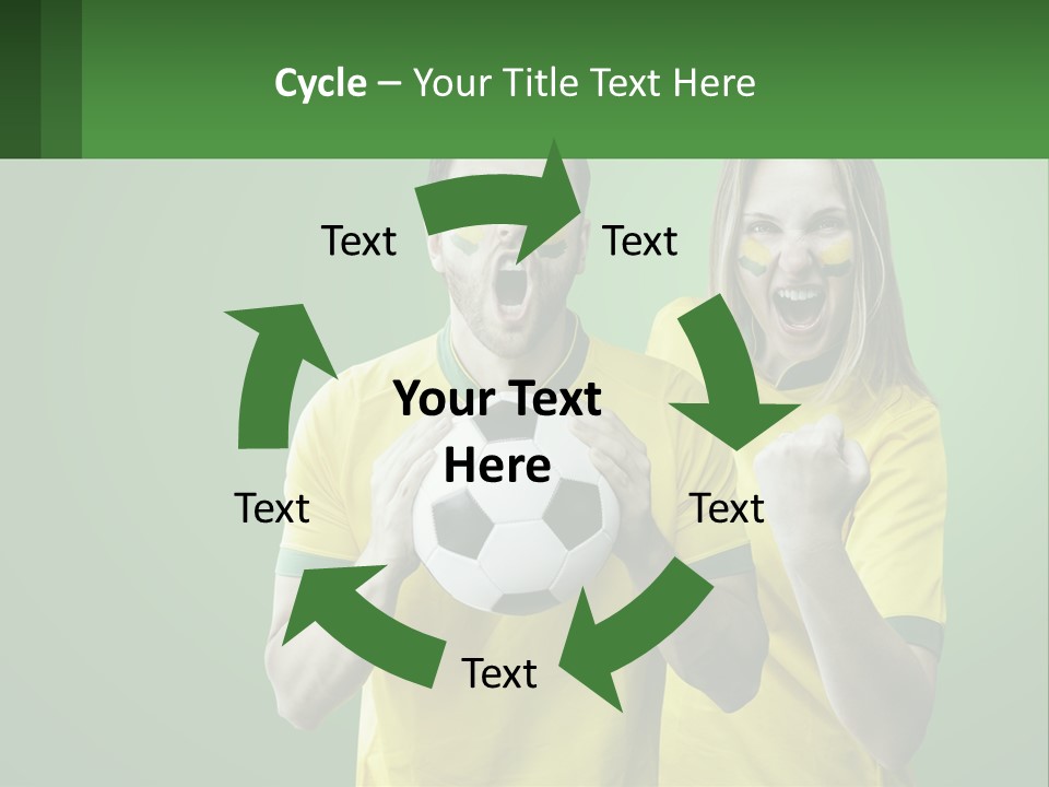 A Man And A Woman Holding A Soccer Ball PowerPoint Template