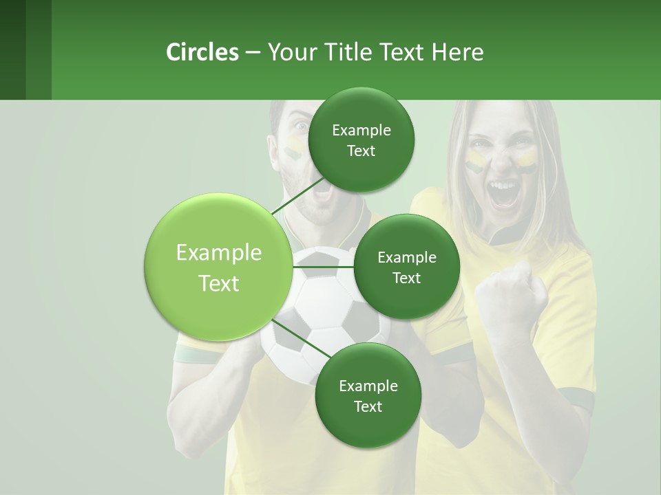 A Man And A Woman Holding A Soccer Ball PowerPoint Template