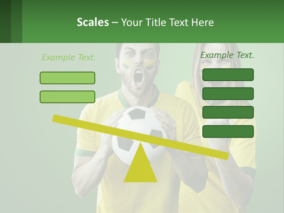 A Man And A Woman Holding A Soccer Ball PowerPoint Template