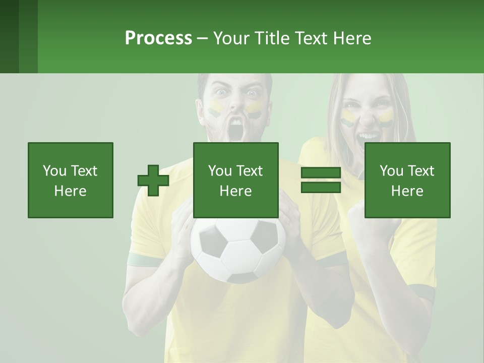 A Man And A Woman Holding A Soccer Ball PowerPoint Template