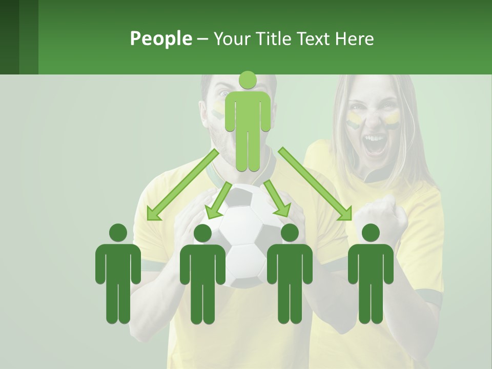 A Man And A Woman Holding A Soccer Ball PowerPoint Template