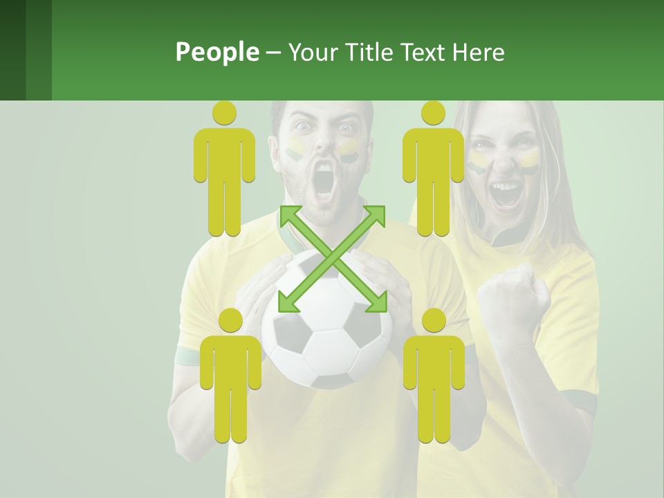 A Man And A Woman Holding A Soccer Ball PowerPoint Template