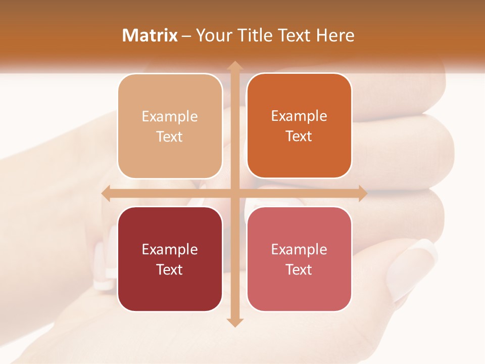 A Woman's Hands With A Manicure Holding Another Woman's Hand PowerPoint Template