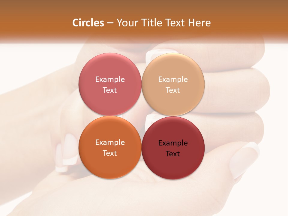 A Woman's Hands With A Manicure Holding Another Woman's Hand PowerPoint Template