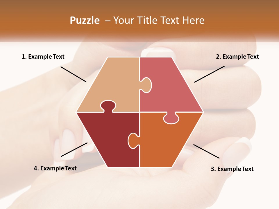 A Woman's Hands With A Manicure Holding Another Woman's Hand PowerPoint Template