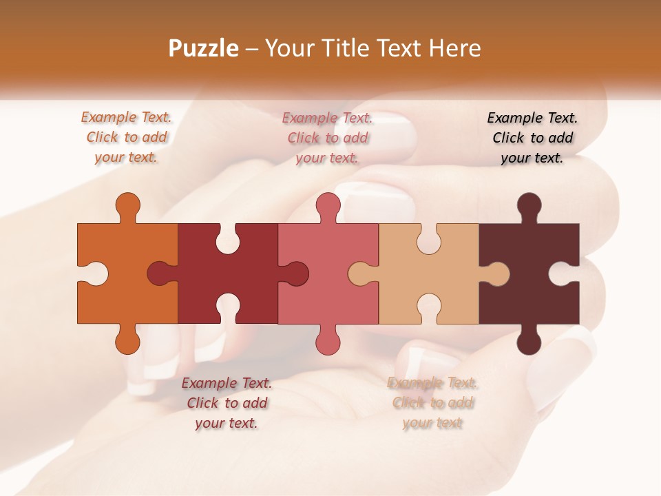 A Woman's Hands With A Manicure Holding Another Woman's Hand PowerPoint Template