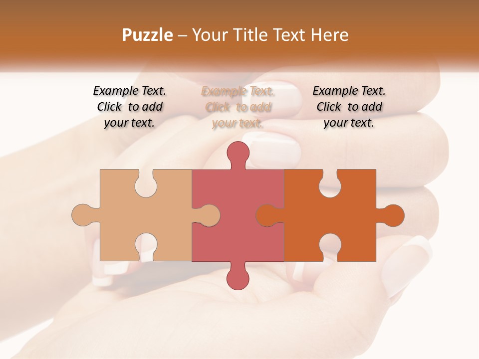 A Woman's Hands With A Manicure Holding Another Woman's Hand PowerPoint Template