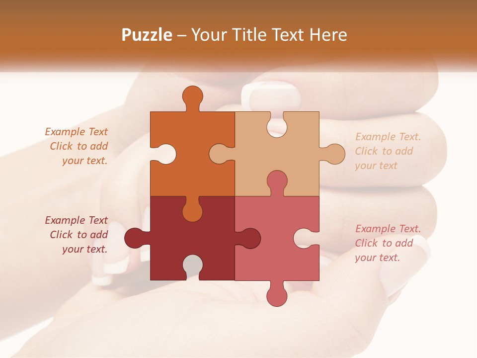 A Woman's Hands With A Manicure Holding Another Woman's Hand PowerPoint Template