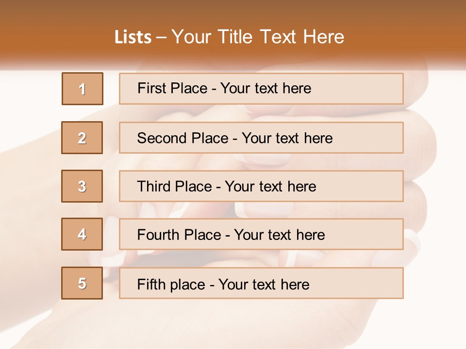 A Woman's Hands With A Manicure Holding Another Woman's Hand PowerPoint Template