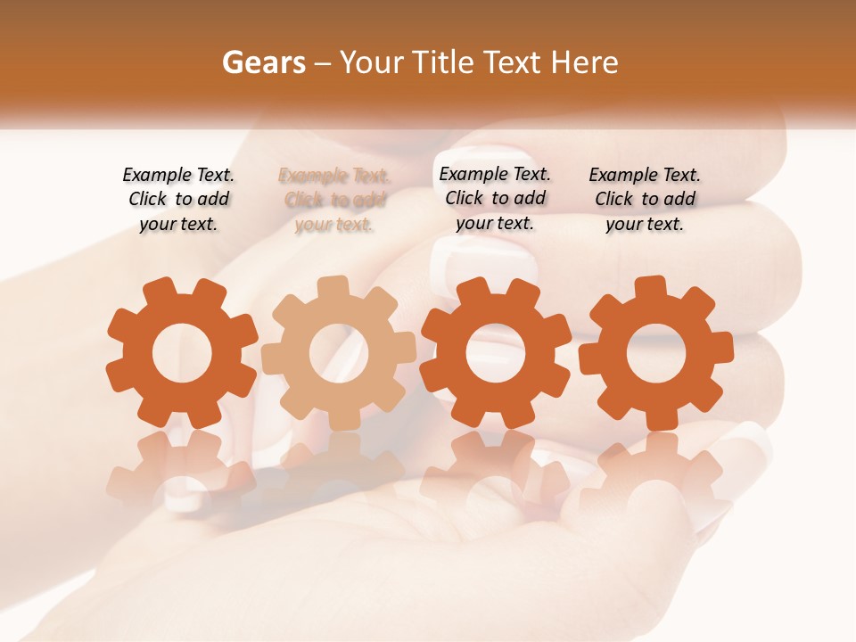 A Woman's Hands With A Manicure Holding Another Woman's Hand PowerPoint Template