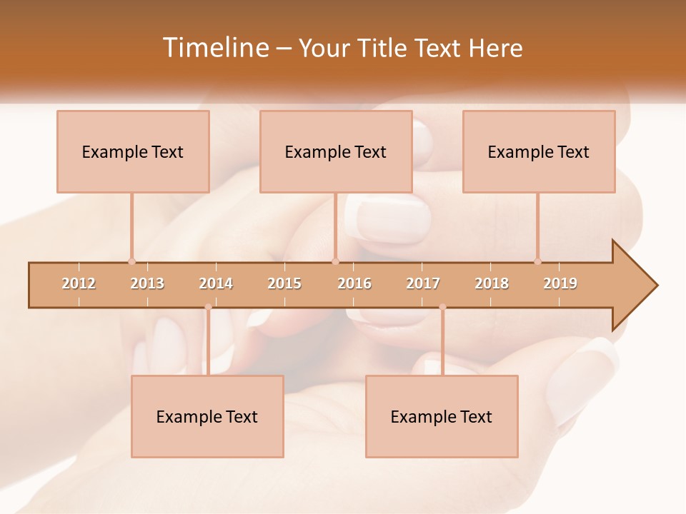 A Woman's Hands With A Manicure Holding Another Woman's Hand PowerPoint Template
